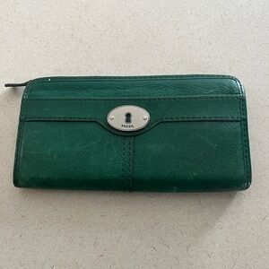 Fossil Dark Green Leather Wallet